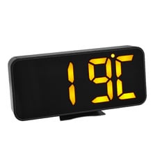 Black Rim Digital Alarm Clock with Thermometer